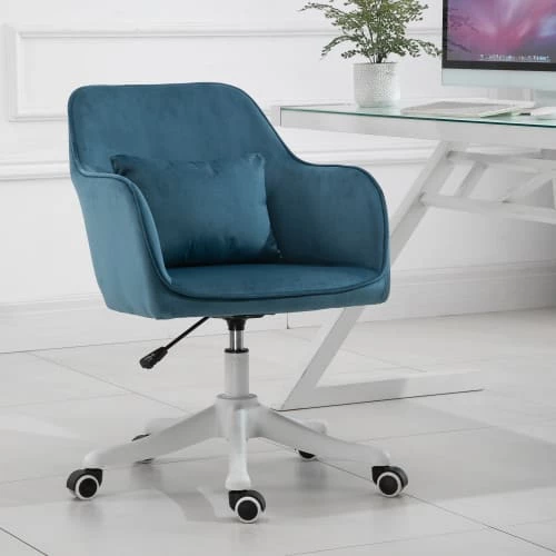 Homcom Chaises De Bureau Chaise De Bureau Massante Velours 4 Homcom Chaises De Bureau Chaise De Bureau Massante Velours – Image 2