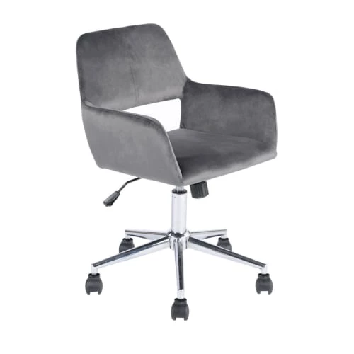Urban Meuble Chaises De Bureau Chaise De Bureau Moderne En Velours Gris 5 Urban Meuble Chaises De Bureau Chaise De Bureau Moderne En Velours Gris – Image 3