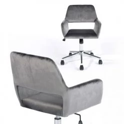 Urban Meuble Chaises De Bureau Chaise De Bureau Moderne En Velours Gris 11 Urban Meuble Chaises De Bureau Chaise De Bureau Moderne En Velours Gris -Bancs Soldes chaise de bureau moderne en velours gris 3
