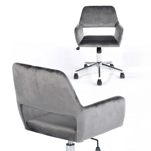 Urban Meuble Chaises De Bureau Chaise De Bureau Moderne En Velours Gris 6 Urban Meuble Chaises De Bureau Chaise De Bureau Moderne En Velours Gris – Image 4