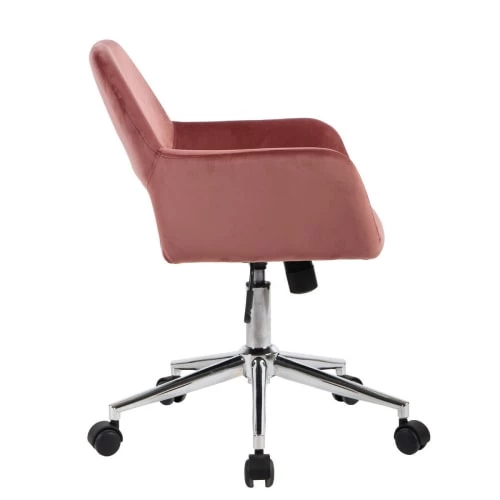 Urban Meuble Chaises De Bureau Chaise De Bureau Moderne En Velours Rose 6 Urban Meuble Chaises De Bureau Chaise De Bureau Moderne En Velours Rose – Image 4