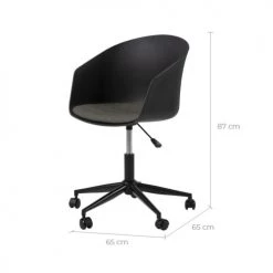Rendez Vous Déco Chaises De Bureau Chaise De Bureau Noire Pivotante Sur Roulette -Bancs Soldes chaise de bureau noire pivotante sur roulette 2