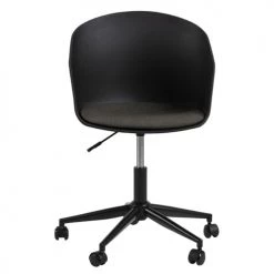 Rendez Vous Déco Chaises De Bureau Chaise De Bureau Noire Pivotante Sur Roulette -Bancs Soldes chaise de bureau noire pivotante sur roulette 4