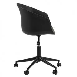Rendez Vous Déco Chaises De Bureau Chaise De Bureau Noire Pivotante Sur Roulette -Bancs Soldes chaise de bureau noire pivotante sur roulette 5