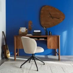 Maisons Du Monde Chaises De Bureau Chaise De Bureau Pivotante à Bouclettes Blanches -Bancs Soldes chaise de bureau pivotante a bouclettes blanches 1000 16 7 218619 5