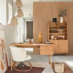 Maisons Du Monde Chaises De Bureau Chaise De Bureau Pivotante à Bouclettes Blanches -Bancs Soldes chaise de bureau pivotante a bouclettes blanches 1000 16 7 218619 6