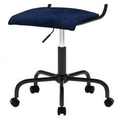 Rendez Vous Déco Chaises De Bureau Chaise De Bureau Pivotante En Bois Et Velours Bleu -Bancs Soldes chaise de bureau pivotante en bois et velours bleu 3