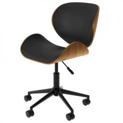Rendez Vous Déco Chaises De Bureau Chaise De Bureau Pivotante En Cuir Synthétique Noir 79-91cm