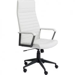 Kare Design Chaises De Bureau Chaise De Bureau Pivotante Réglable à Roulettes Blanche Haute -Bancs Soldes chaise de bureau pivotante reglable a roulettes blanche haute 4