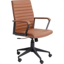 Kare Design Chaises De Bureau Chaise De Bureau Pivotante Réglable à Roulettes Marron -Bancs Soldes chaise de bureau pivotante reglable a roulettes marron 9