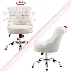 Urban Meuble Chaises De Bureau Chaise De Bureau Pivotante Sans Accoudoirs De Style Vintage -Bancs Soldes chaise de bureau pivotante sans accoudoirs de style vintage 2