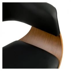 Rendez Vous Déco Chaises De Bureau Chaise De Bureau Pivotante Sur Roulettes En Bois Et PU Noir -Bancs Soldes chaise de bureau pivotante sur roulettes en bois et pu noir 5