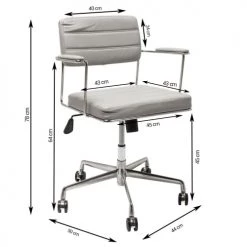 Kare Design Chaises De Bureau Chaise De Bureau Réglable à Roulettes Grise Et Acier Chromé -Bancs Soldes chaise de bureau reglable a roulettes grise et acier chrome 4