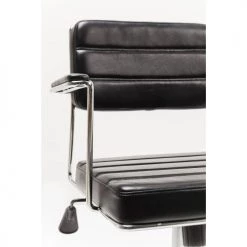 Kare Design Chaises De Bureau Chaise De Bureau Réglable à Roulettes Noire Et Acier Chromé -Bancs Soldes chaise de bureau reglable a roulettes noire et acier chrome 2