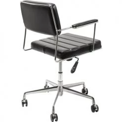 Kare Design Chaises De Bureau Chaise De Bureau Réglable à Roulettes Noire Et Acier Chromé -Bancs Soldes chaise de bureau reglable a roulettes noire et acier chrome 4