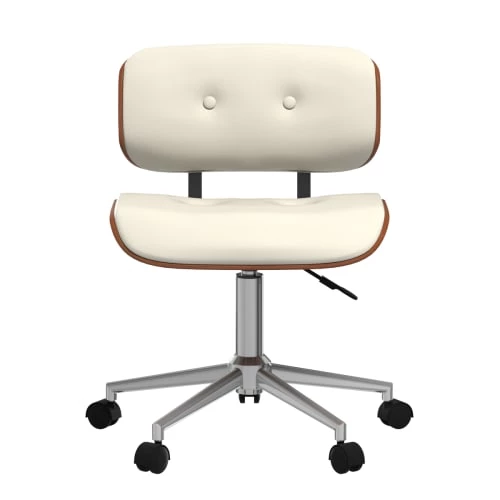 Rendez Vous Déco Chaises De Bureau Chaise De Bureau Réglable Blanche En PU 49/61cm 6 Rendez Vous Déco Chaises De Bureau Chaise De Bureau Réglable Blanche En PU 49/61cm – Image 4