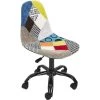 The Home Deco Factory Chaises De Bureau Chaise De Bureau Réglable En Hauteur En Tissu Patchwork -Bancs Soldes chaise de bureau reglable en hauteur en tissu patchwork