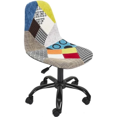 The Home Deco Factory Chaises De Bureau Chaise De Bureau Réglable En Hauteur En Tissu Patchwork 3 The Home Deco Factory Chaises De Bureau Chaise De Bureau Réglable En Hauteur En Tissu Patchwork