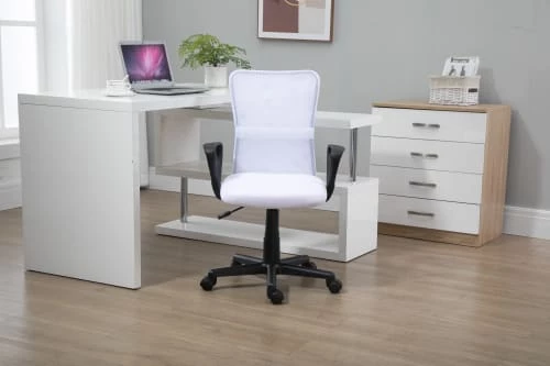 Nordlys Chaises De Bureau Chaise De Bureau Réglable En Tissu Blanc 4 Nordlys Chaises De Bureau Chaise De Bureau Réglable En Tissu Blanc – Image 2