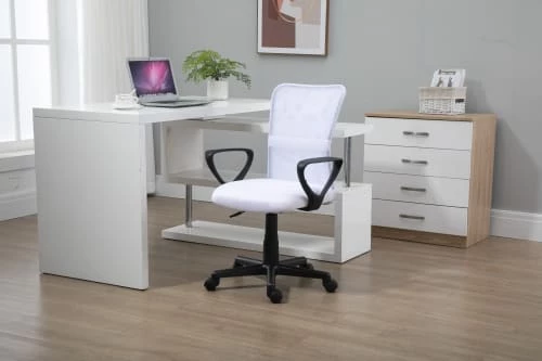 Nordlys Chaises De Bureau Chaise De Bureau Réglable En Tissu Blanc 5 Nordlys Chaises De Bureau Chaise De Bureau Réglable En Tissu Blanc – Image 3