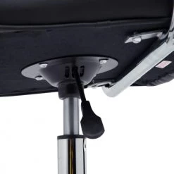 Homcom Chaises De Bureau Chaise De Bureau Revêtement Synthétique Capitonné Noir -Bancs Soldes chaise de bureau revetement synthetique capitonne noir 5