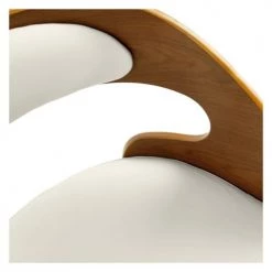 Rendez Vous Déco Chaises De Bureau Chaise De Bureau Sur Roulettes En Bois Et PU Blanc -Bancs Soldes chaise de bureau sur roulettes en bois et pu blanc 11
