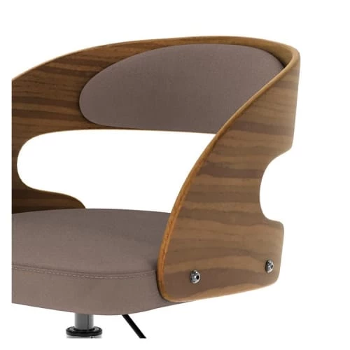 Rendez Vous Déco Chaises De Bureau Chaise De Bureau Sur Roulettes En Bois Et Velours Taupe 4 Rendez Vous Déco Chaises De Bureau Chaise De Bureau Sur Roulettes En Bois Et Velours Taupe – Image 2