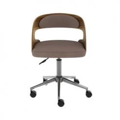 Rendez Vous Déco Chaises De Bureau Chaise De Bureau Sur Roulettes En Bois Et Velours Taupe 12 Rendez Vous Déco Chaises De Bureau Chaise De Bureau Sur Roulettes En Bois Et Velours Taupe -Bancs Soldes chaise de bureau sur roulettes en bois et velours taupe 4