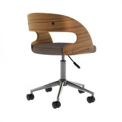 Rendez Vous Déco Chaises De Bureau Chaise De Bureau Sur Roulettes En Bois Et Velours Taupe 13 Rendez Vous Déco Chaises De Bureau Chaise De Bureau Sur Roulettes En Bois Et Velours Taupe -Bancs Soldes chaise de bureau sur roulettes en bois et velours taupe 5