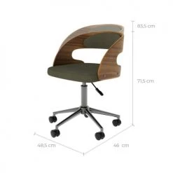 Rendez Vous Déco Chaises De Bureau Chaise De Bureau Sur Roulettes En Bois Et Velours Vert Olive 10 Rendez Vous Déco Chaises De Bureau Chaise De Bureau Sur Roulettes En Bois Et Velours Vert Olive -Bancs Soldes chaise de bureau sur roulettes en bois et velours vert olive 2