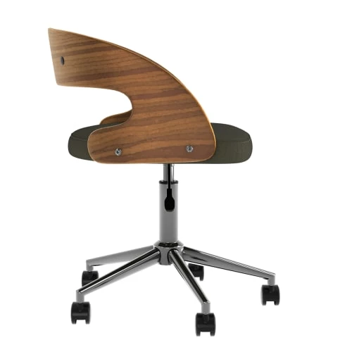 Rendez Vous Déco Chaises De Bureau Chaise De Bureau Sur Roulettes En Bois Et Velours Vert Olive 6 Rendez Vous Déco Chaises De Bureau Chaise De Bureau Sur Roulettes En Bois Et Velours Vert Olive – Image 4