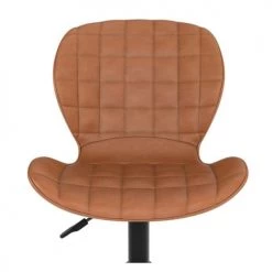 Rendez Vous Déco Chaises De Bureau Chaise De Bureau Sur Roulettes En PU Marron Clair -Bancs Soldes chaise de bureau sur roulettes en pu marron clair 3