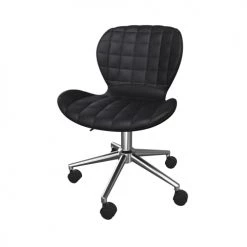 Rendez Vous Déco Chaises De Bureau Chaise De Bureau Sur Roulettes En PU Noir