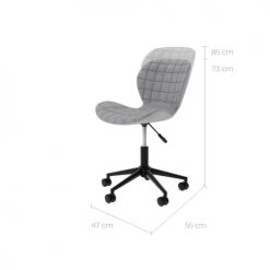 Rendez Vous Déco Chaises De Bureau Chaise De Bureau Sur Roulettes En Tissu Gris Clair -Bancs Soldes chaise de bureau sur roulettes en tissu gris clair 2