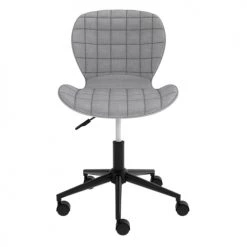 Rendez Vous Déco Chaises De Bureau Chaise De Bureau Sur Roulettes En Tissu Gris Clair -Bancs Soldes chaise de bureau sur roulettes en tissu gris clair 3