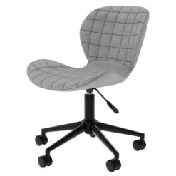 Rendez Vous Déco Chaises De Bureau Chaise De Bureau Sur Roulettes En Tissu Gris Clair -Bancs Soldes chaise de bureau sur roulettes en tissu gris clair 4