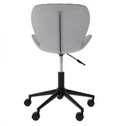 Rendez Vous Déco Chaises De Bureau Chaise De Bureau Sur Roulettes En Tissu Gris Clair -Bancs Soldes chaise de bureau sur roulettes en tissu gris clair 5