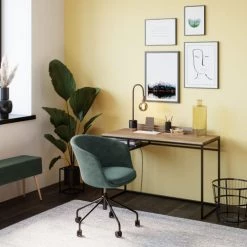 Zago Chaises De Bureau Chaise De Bureau Tissu Soft Touch Gris Bleu -Bancs Soldes chaise de bureau tissu soft touch gris bleu 2