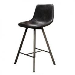 Mathi Design Chaises Et Tabourets De Bar Chaise De Comptoir Aspect Cuir Noir