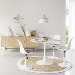 Maisons Du Monde Chaises Chaise En Métal Blanc Mat Et Tissu Beige -Bancs Soldes chaise en metal blanc mat et tissu beige 1000 10 33 166083 4