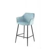Meubletmoi Chaises Et Tabourets De Bar Chaise Haute De Bar En Velours Bleu Et Pieds Métal -Bancs Soldes chaise haute de bar en velours bleu et pieds metal