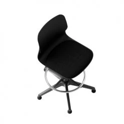 Slean Chaises De Bureau Chaise Haute De Bureau Design Noire Avec Repose-pieds -Bancs Soldes chaise haute de bureau design noire avec repose pieds 2