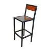 Mathi Design Chaises Et Tabourets De Bar Chaise Haute En Acier Et Bois 80 Cm -Bancs Soldes chaise haute en acier et bois 80 cm