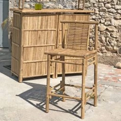 Casatera Chaises Et Tabourets De Bar Chaise Haute En Bambou Naturel Bois Clair -Bancs Soldes chaise haute en bambou naturel bois clair 3