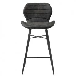 Moloo Chaises Et Tabourets De Bar Chaise Haute Industrielle Micro Vintage Marron Foncé/métal Noir (x2) -Bancs Soldes chaise haute industrielle micro vintage marron fonce metal noir x2 4