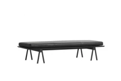 WOUD Bancs Chaise Longue Level Cuir Marron 190x41x76 Cm -Bancs Soldes chaise longue level cuir noir 190x41x76 cm 1