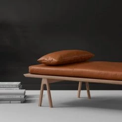 WOUD Bancs Chaise Longue Level Cuir Noir 190x41x76 Cm -Bancs Soldes chaise longue level cuir noir 190x41x76 cm 2