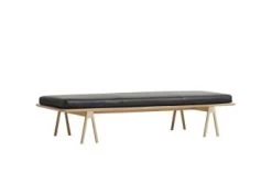 WOUD Bancs Chaise Longue Level Cuir Marron 190x41x76 Cm -Bancs Soldes chaise longue level cuir noir 190x41x76 cm 5