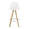 Zago Chaises Et Tabourets De Bar Chaise Plan De Travail à Coque Blanche Et Pieds Bois