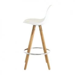 Zago Chaises Et Tabourets De Bar Chaise Plan De Travail à Coque Blanche Et Pieds Bois -Bancs Soldes chaise plan de travail a coque blanche et pieds bois 2